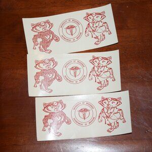 LOT Vtg University of Wisconsin Dept Medicine Bucky Badger Decal Sticker Pack